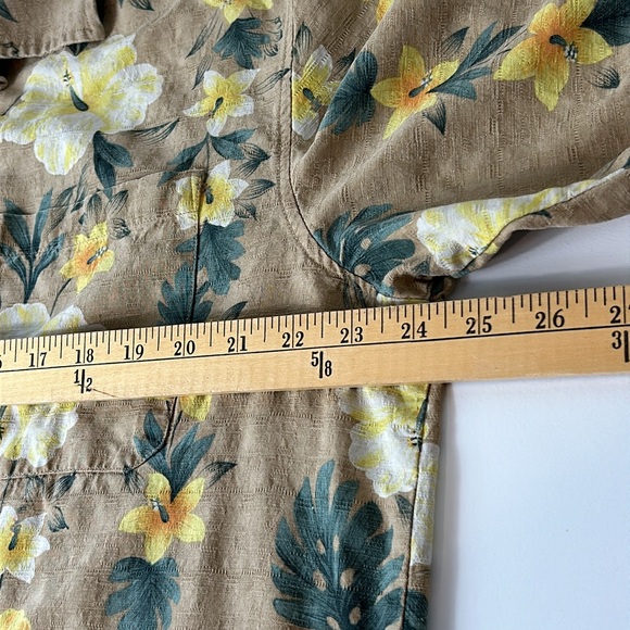 Caribbean Joe Men’s 100% Silk Hawaiian Aloha Floral Button Dress Shirt Size XL - Picture 7 of 12